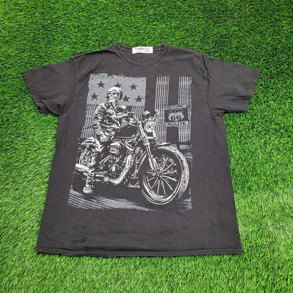 Skull Biker Shirt Large 22x28 Faded